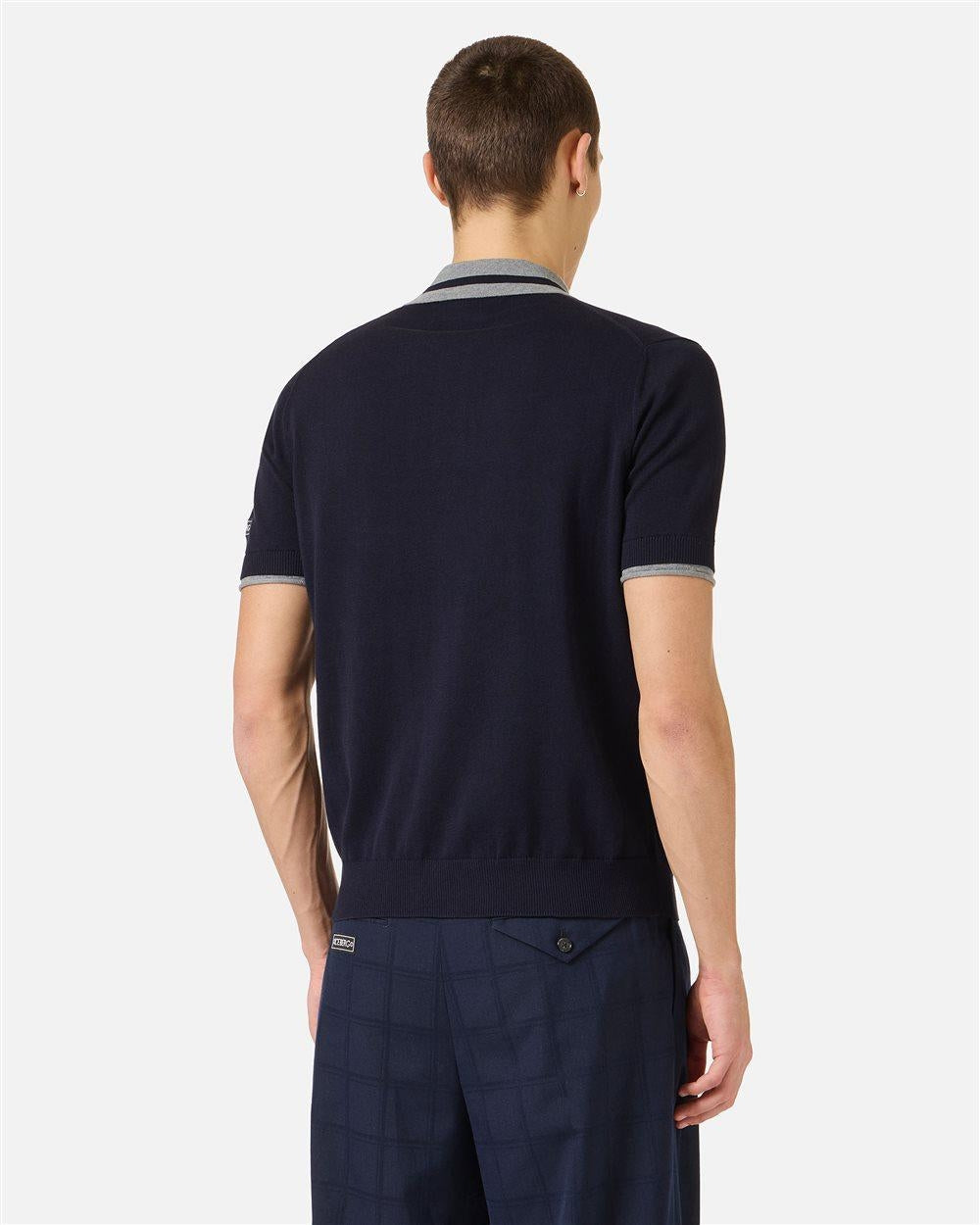 Polo Iceberg in maglia di cotone con colletto a contrasto