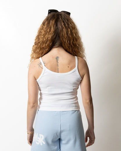 Top Disclaimer in costina con logo donna