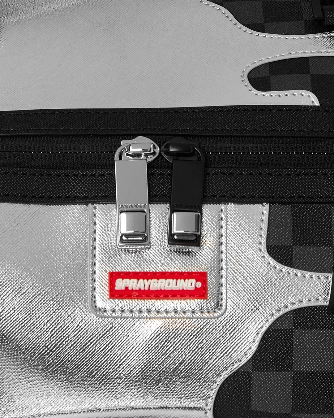 Borsone Sprayground nero SILVER SIDE DRIP BLACK CHECK LARGE DUFFLE 