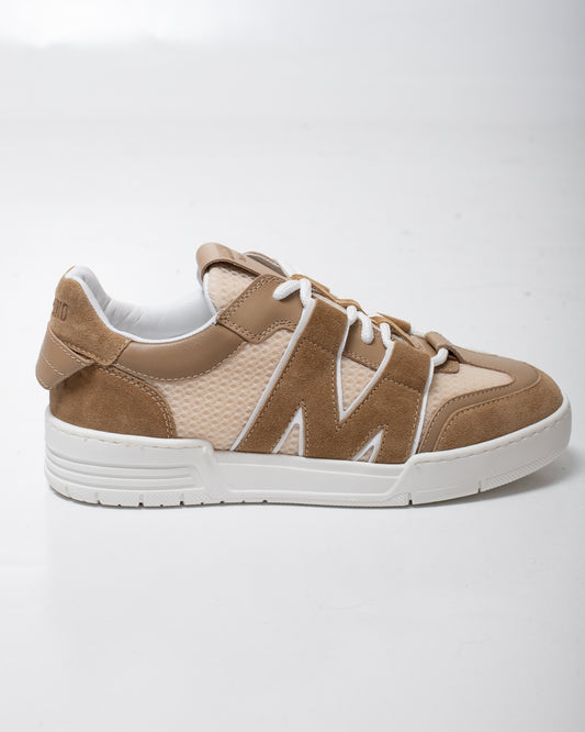 Sneakers Moschino in rete con dettagli in camoscio uomo