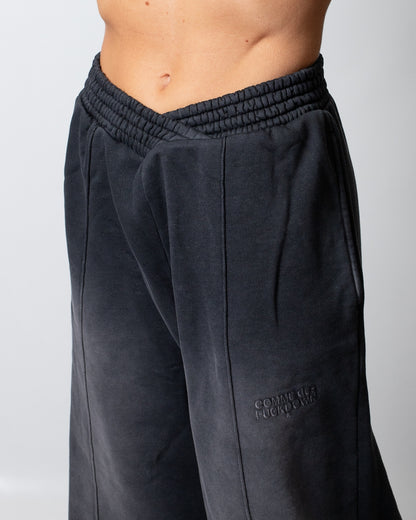Pantalone Comme des Fuckdown in felpa con nervature e ricamo donna