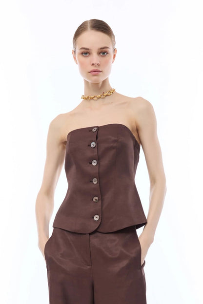 Top Nenette fluido a bustino donna