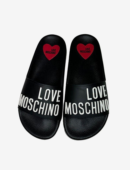 Ciabatte Love Moschino con logo in rilievo donna