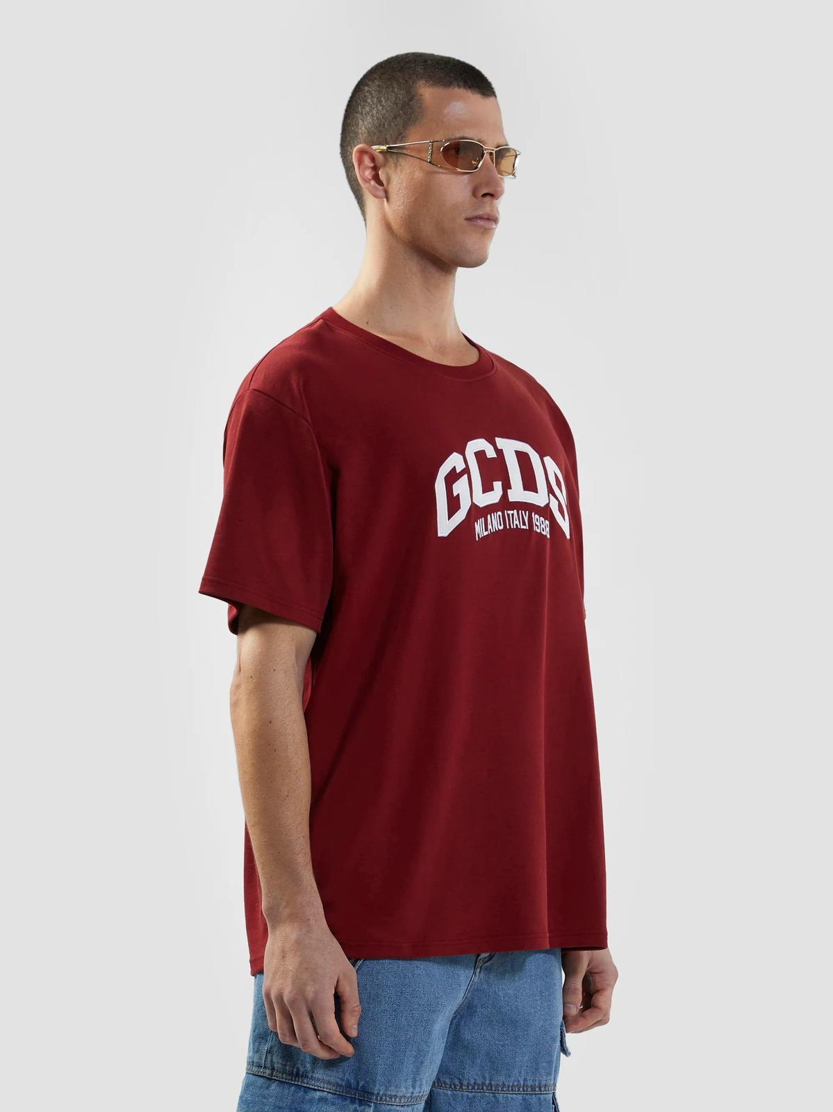 T-Shirt GCDS loose con ricamo uomo