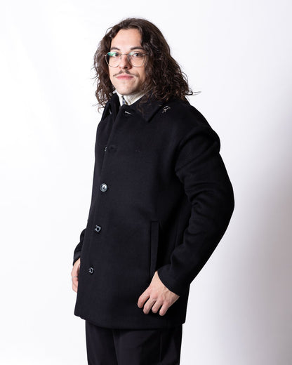 Cappotto Richmond X in lana con dettaglio spilla