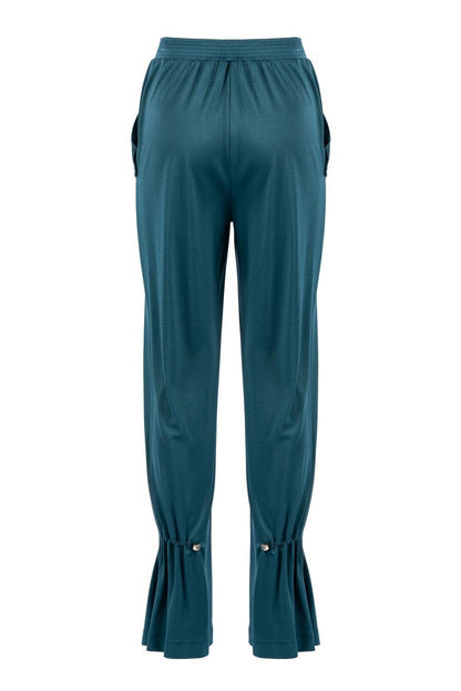 Pantalone Nenette in jersey lucido con bottoni donna