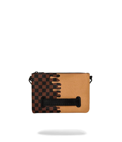Pochette Sprayground marrone HENNY MELT CROSSOVER CLUTCH con tracolla