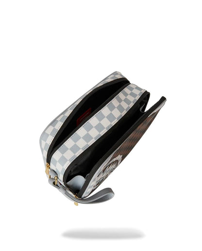 Pochette e beauty Sprayground marrone "CREAM AND BROWN TEAR CHECK TOILETRY BAG"