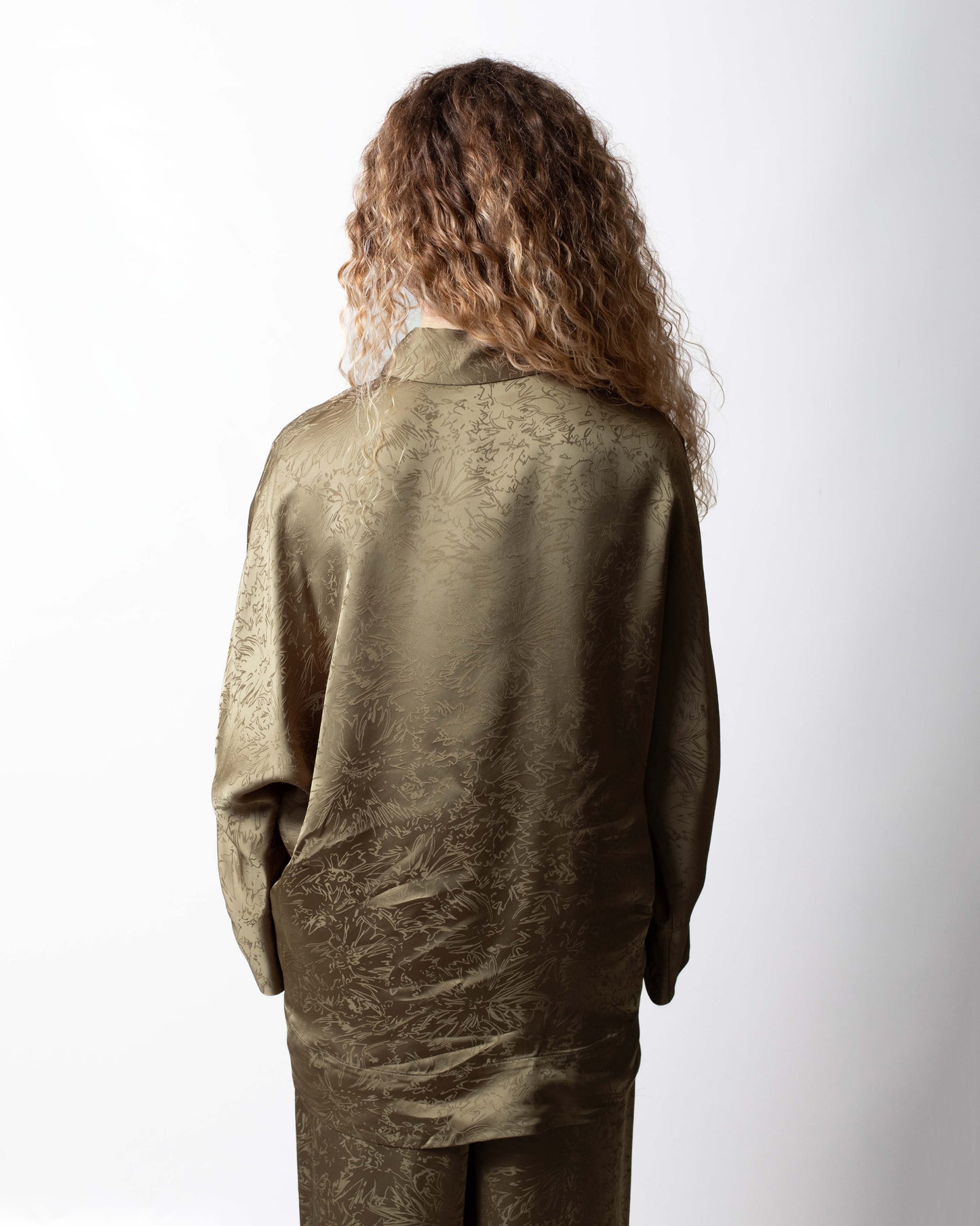 Camicia Nenette in viscosa con stampa jacquard donna