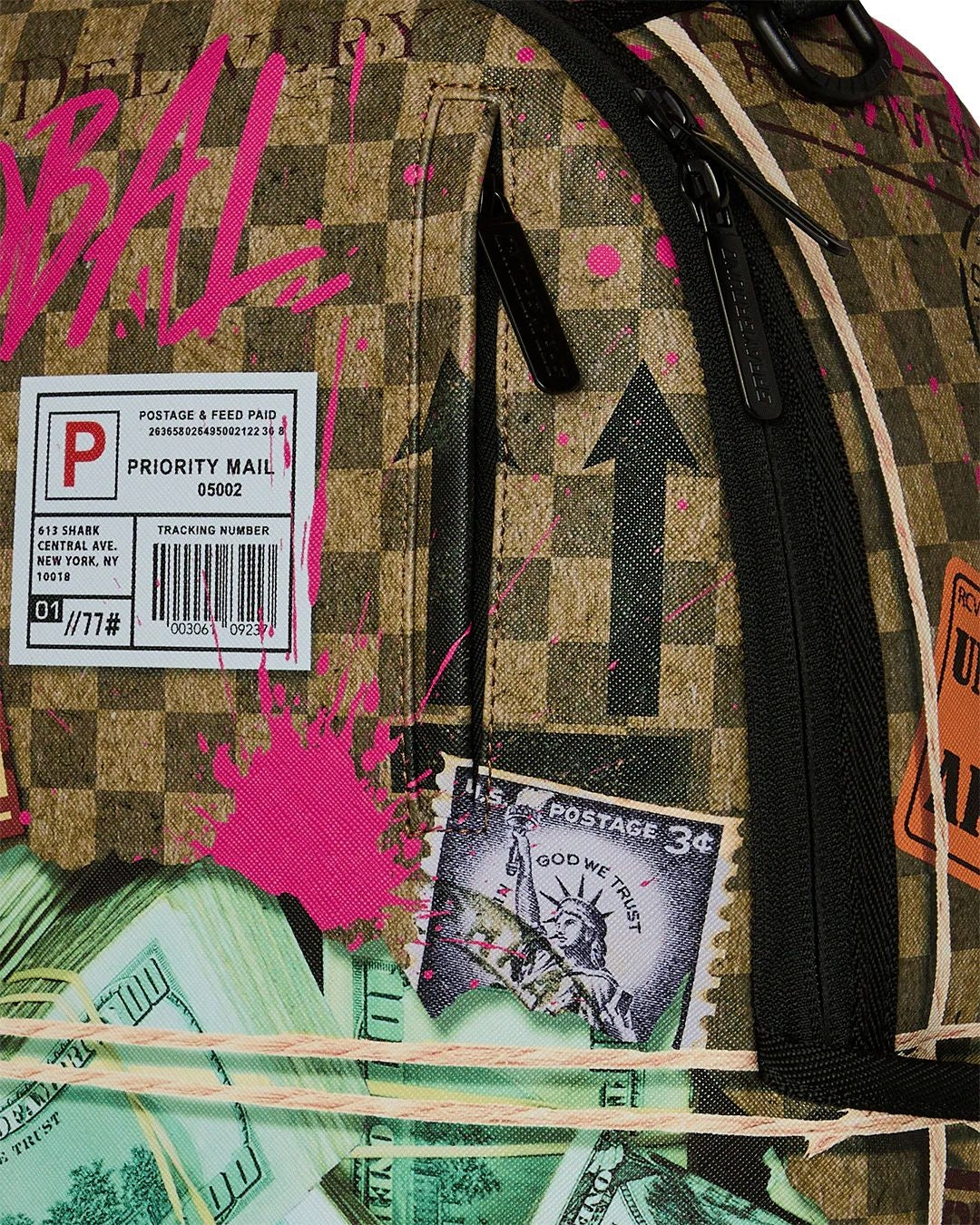 Zaino Sprayground marrone "Torn packaging rmx backpack"