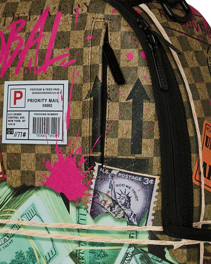 Zaino Sprayground marrone "Torn packaging rmx backpack"