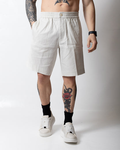 Bermuda Calvin Klein in misto lino con ricamo uomo