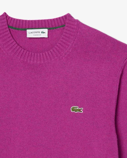 Maglia Lacoste girocollo in lana cardata 