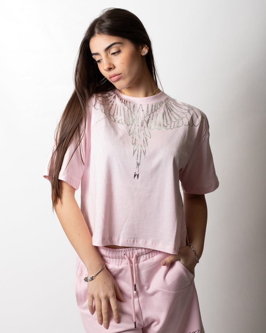 T-Shirt Marcelo Burlon cropped "Icon Wings" donna