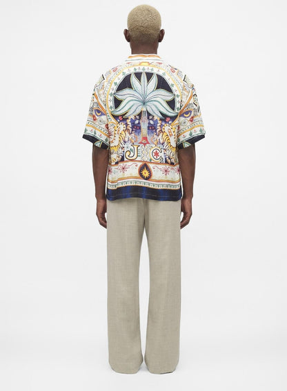 Camicia Just Cavalli in twill viscosa "Placed Garden" uomo