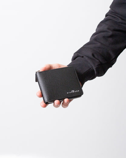 Portafogli John Richmond in pelle con zip logato