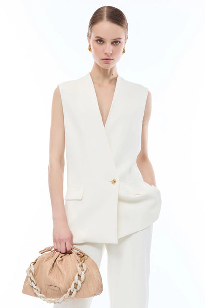 Giacca blazer Nenette doppiopetto smanicata donna