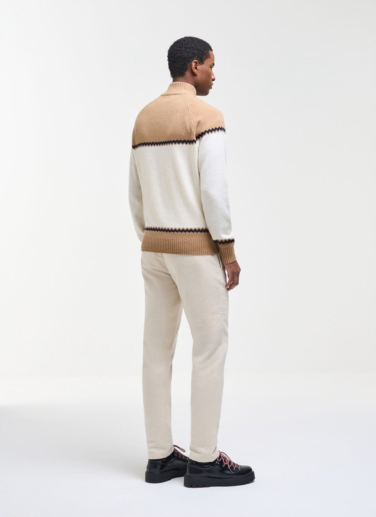 Maglia Colmar mezzazip con motivi jacquard uomo