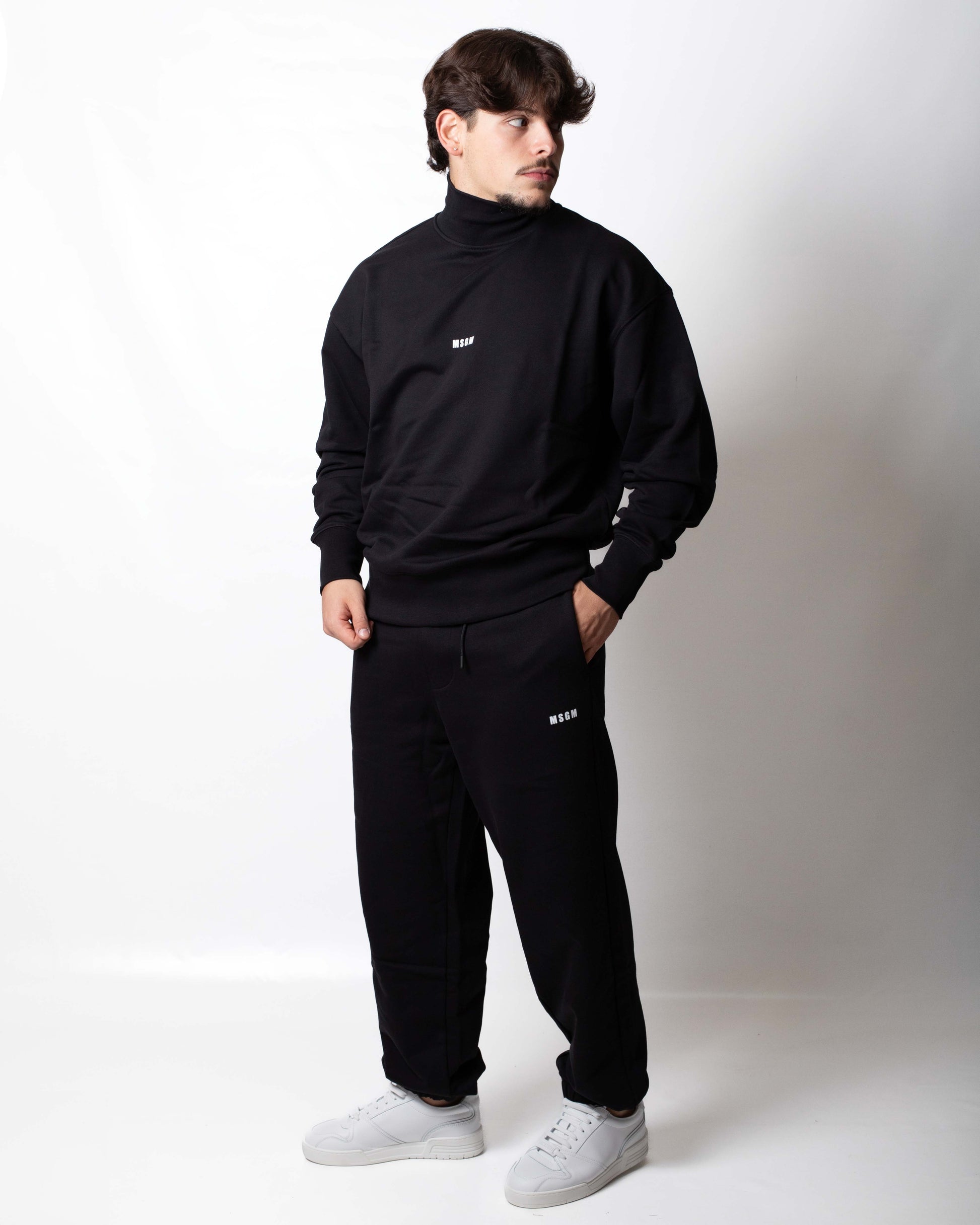 Felpa MSGM a collo alto con logo minimal