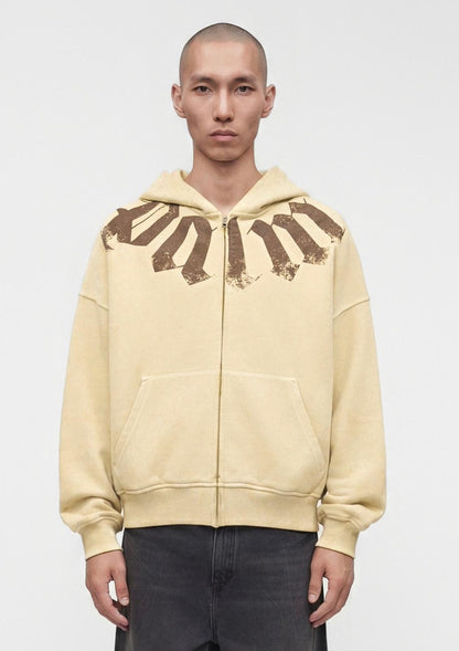 Felpa Palm Angels fullzip con cappuccio "Big Neck Logo" uomo