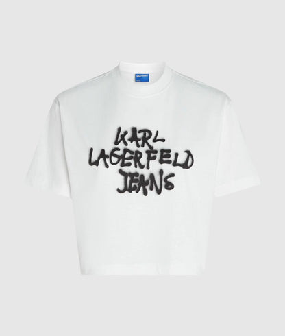 T-Shirt Karl Lagerfeld Jeans cropped con stampa donna