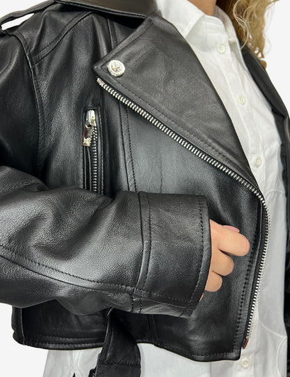 Giubbotto Richmond X crop in pelle donna