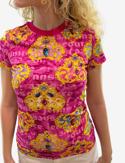 T-Shirt Versace Jeans Couture con stampa "Heart Couture" donna