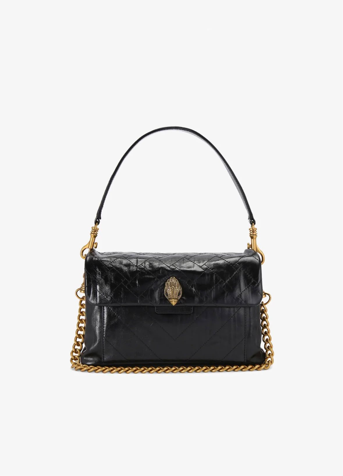 Borsa Kurt Geiger in pelle lucida con fenice frontale
