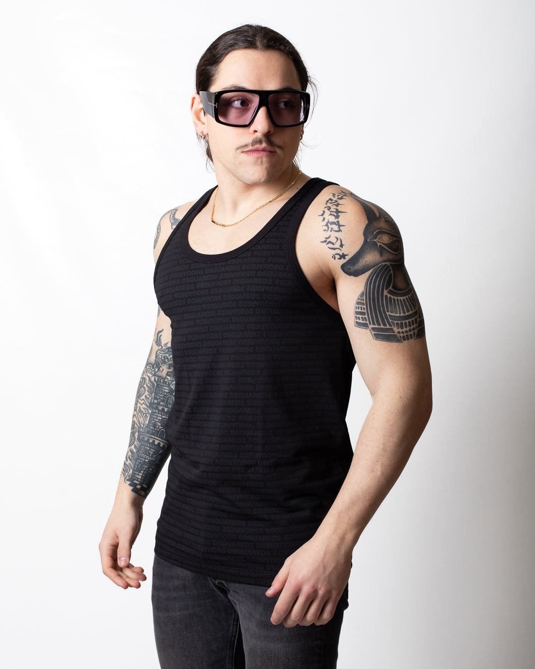 Canotta Dsquared2 con logo all-over uomo