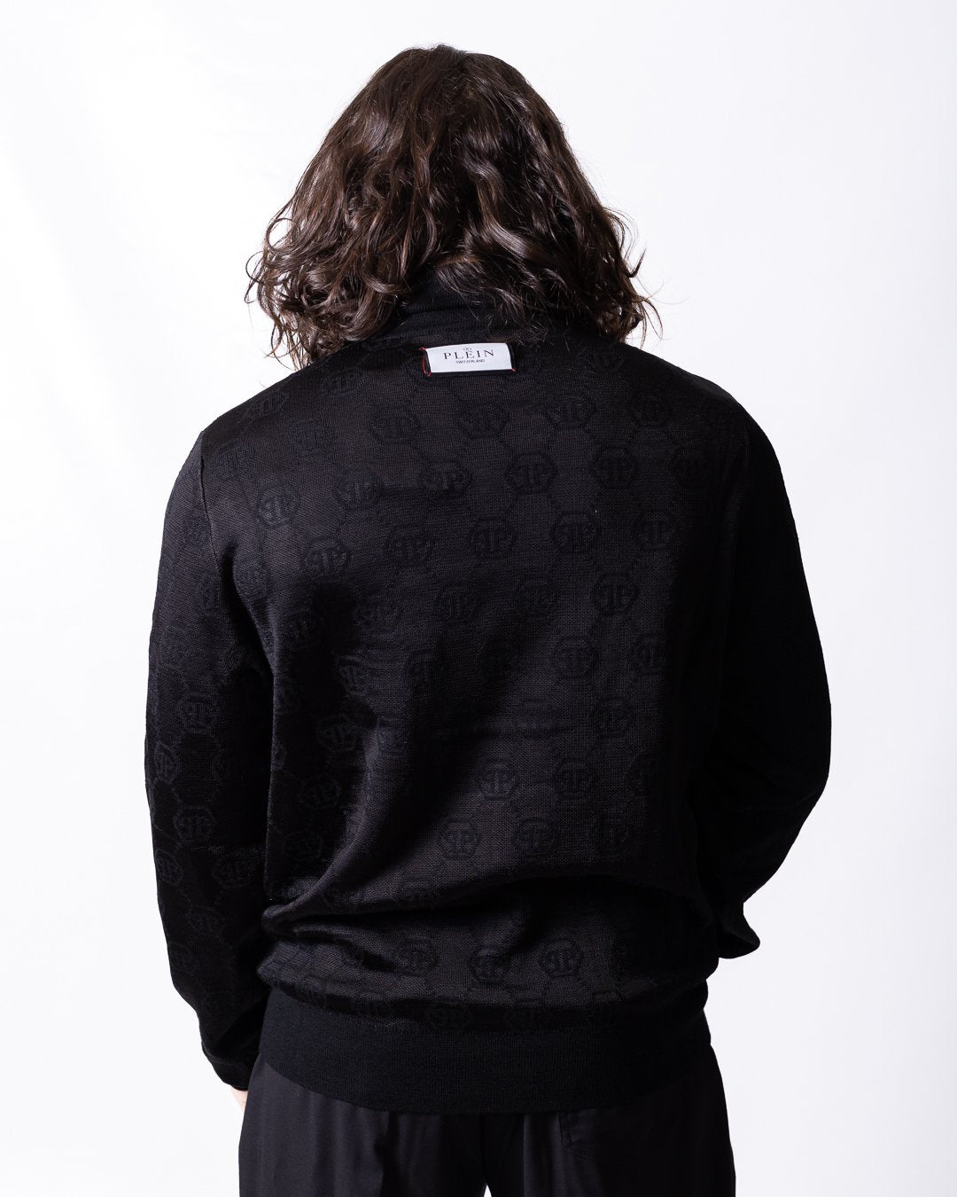 Maglia Philipp Plein "Merino Wool Knit Turtleneck Jacquard Monogram