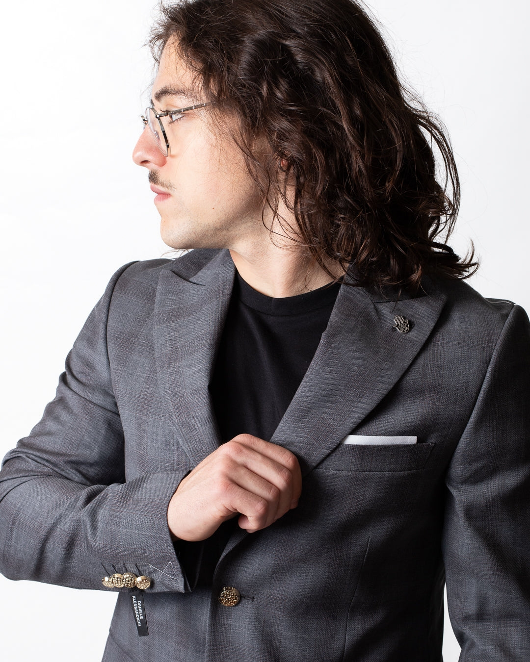 Abito Daniele Alessandrini con giacca monopetto in lana uomo