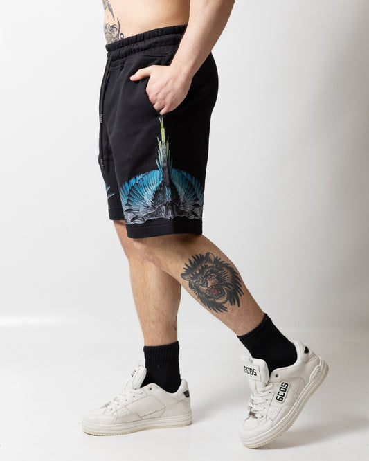 Bermuda Marcelo Burlon in felpa "Icon Wings Colorfull" uomo