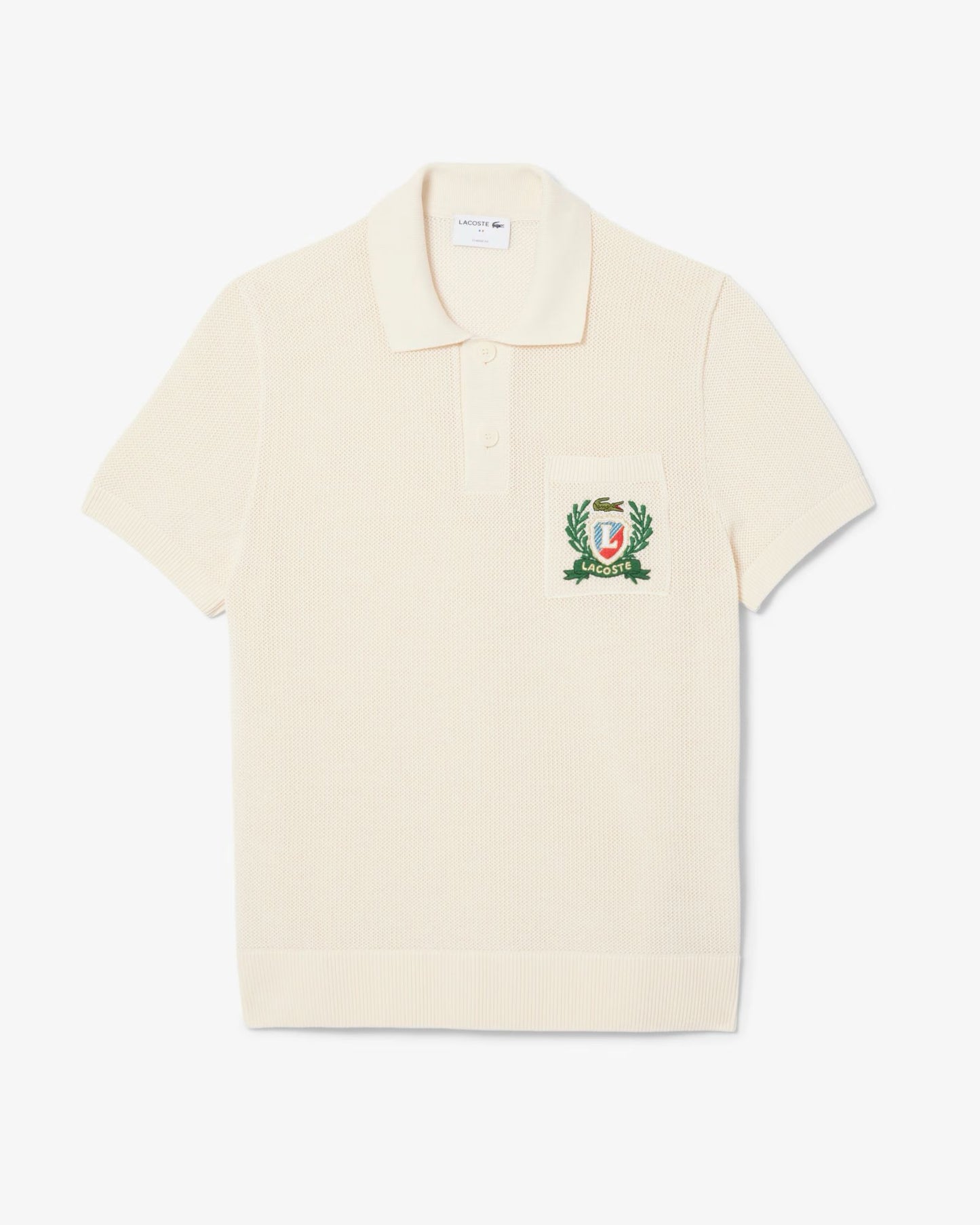 Polo Lacoste in maglia con logo ricamato