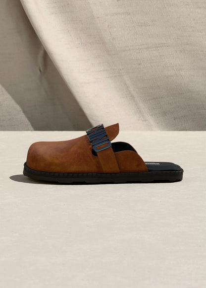 Sandalo Moschino in pelle scamosciata uomo