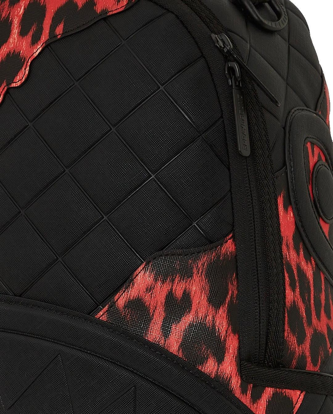 Zaino Sprayground nero Red Leopard puffer dlx  backpack