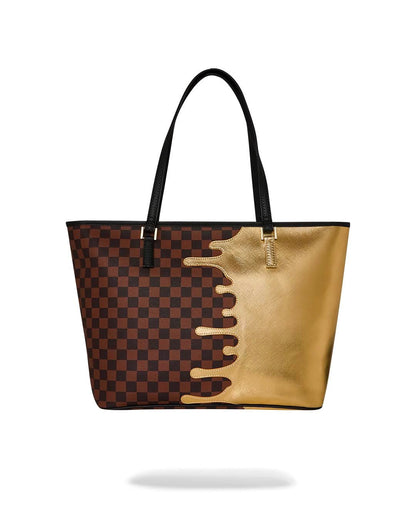 Borsa Sprayground marrone SHARKS IN PARIS GOLD DRIP TOTE 