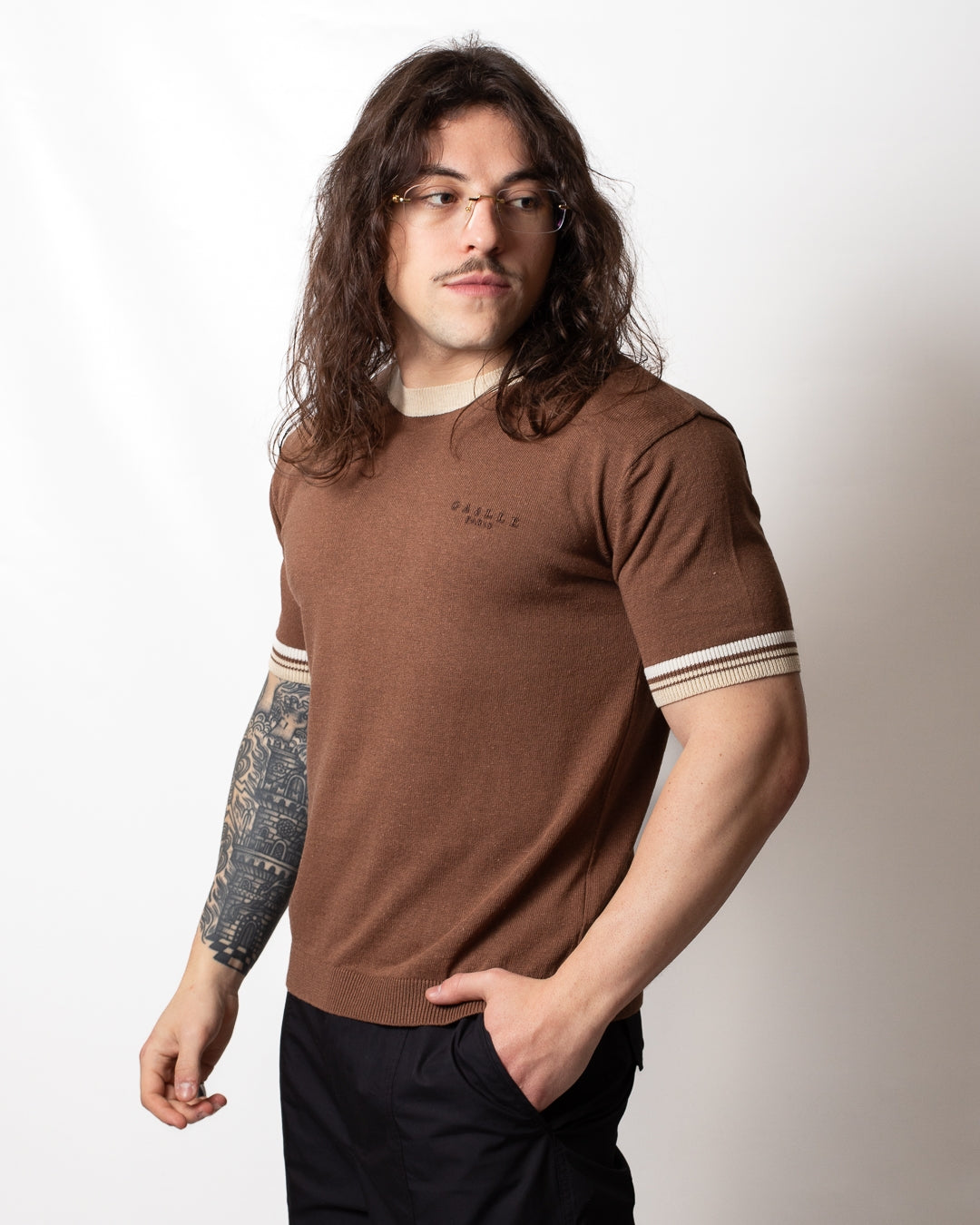 T-Shirt Gaelle girocollo in maglia uomo