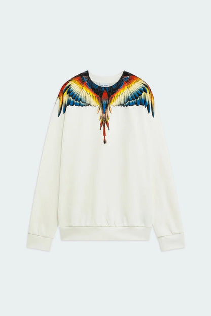 Felpa Marcelo Burlon "Wings White" girocollo uomo