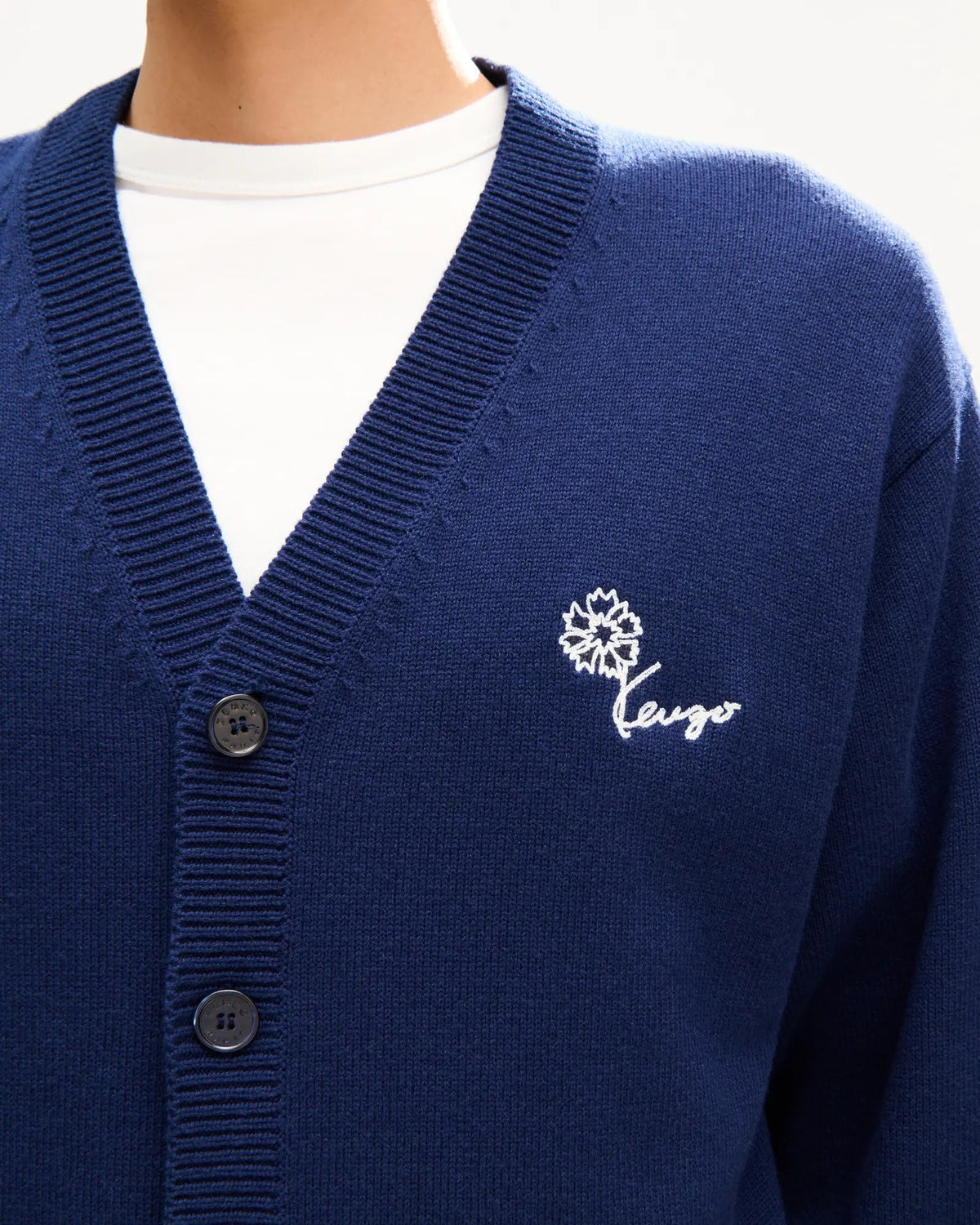 Cardigan Kenzo Paris in lana con maxi ricamo sul retro
