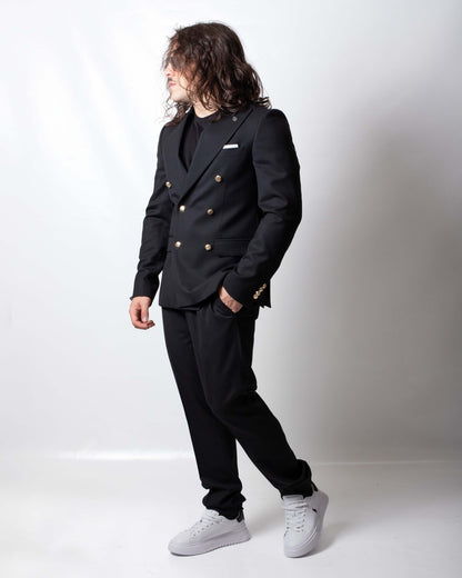 Abito Daniele Alessandrini con giacca doppiopetto in cashmere uomo