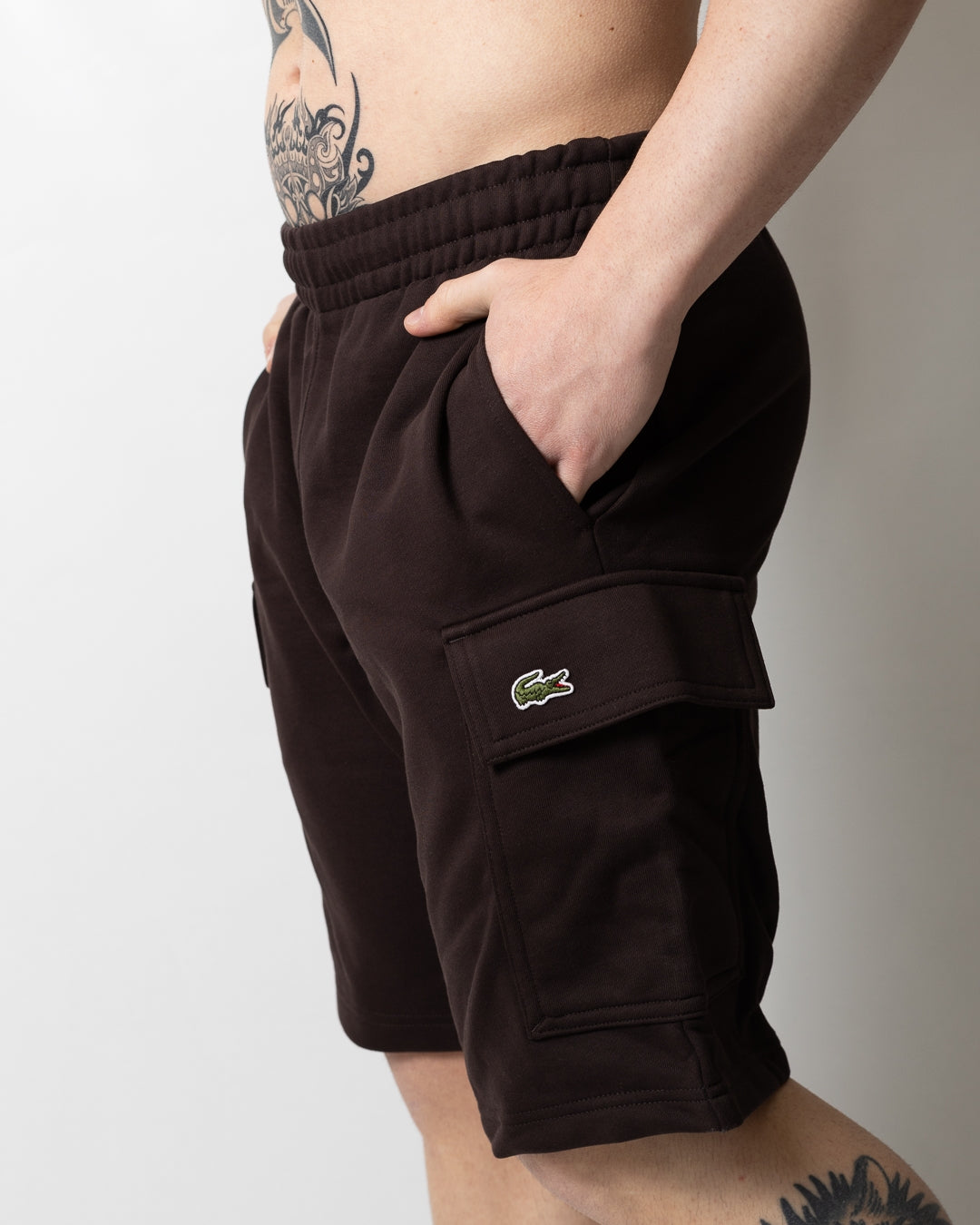 Bermuda Lacoste cargo in felpa uomo