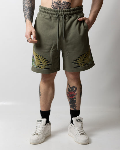 Bermuda Marcelo Burlon in felpa "Icon Wings Colorfull" uomo