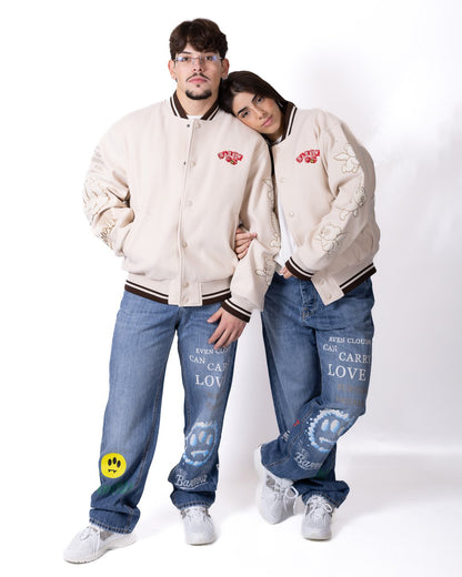 Jeans Barrow con patch logo e stampe decorative