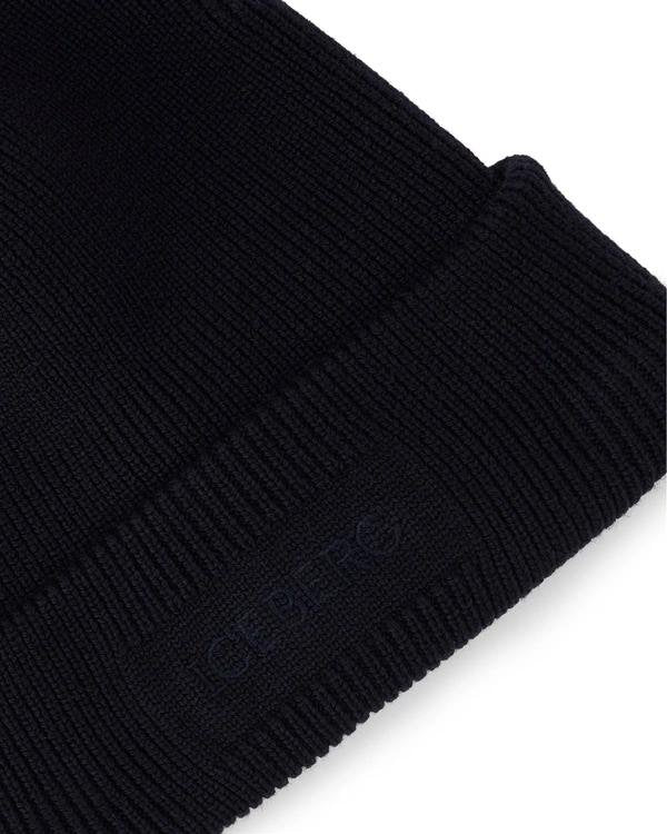 Cappello Iceberg in lana vergine con risvolto e logo ricamato