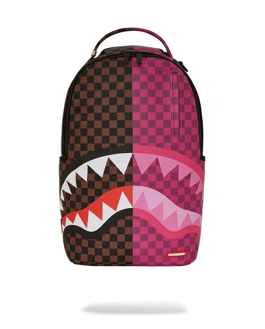 Zaino Sprayground marrone Split pink check dlxsv backpack