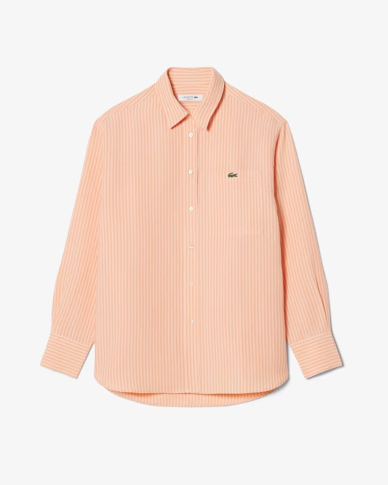Camicia Lacoste oversize a strisce in misto lino donna
