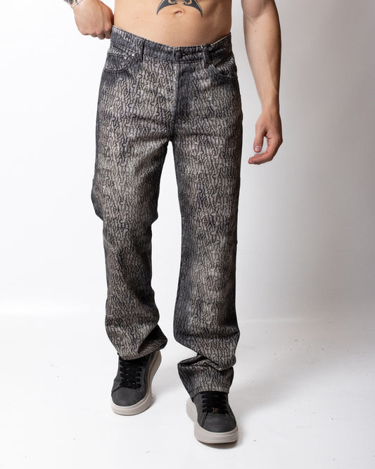 Jeans Just Cavalli regular con logo all-over uomo