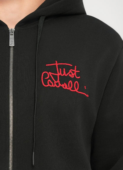 Felpa Just Cavalli fullzip con cappuccio "Corded Logo" uomo
