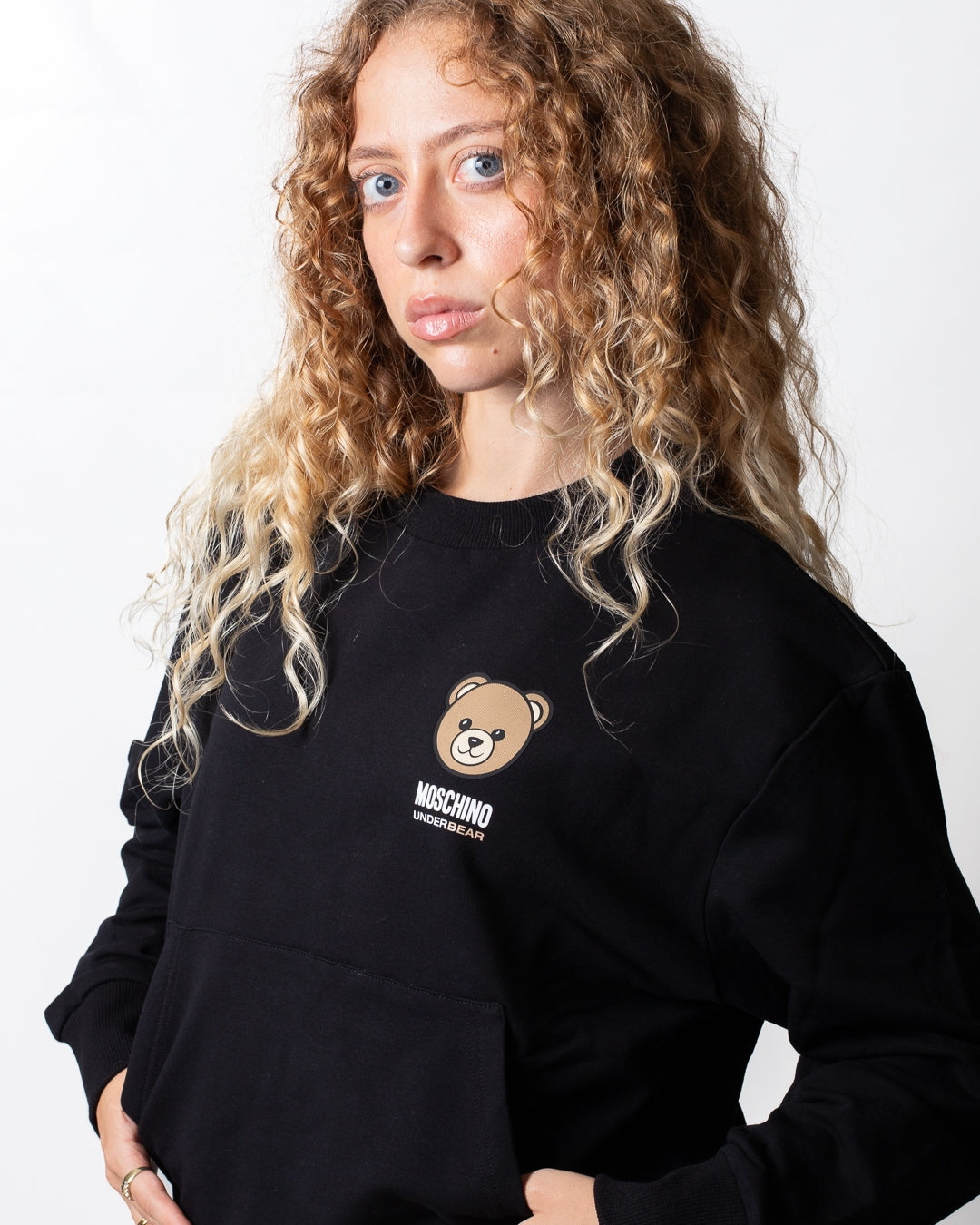 Felpa Moschino Underwear girocollo con logo Teddy donna