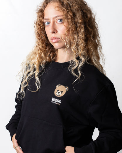 Felpa Moschino Underwear girocollo con logo Teddy donna